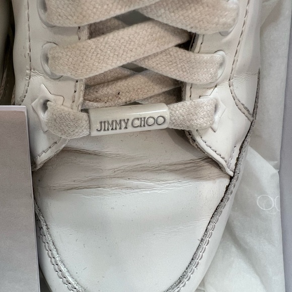 Jimmy Choo Miami White Leather Logo Tag Nneakers - Picture 14 of 16